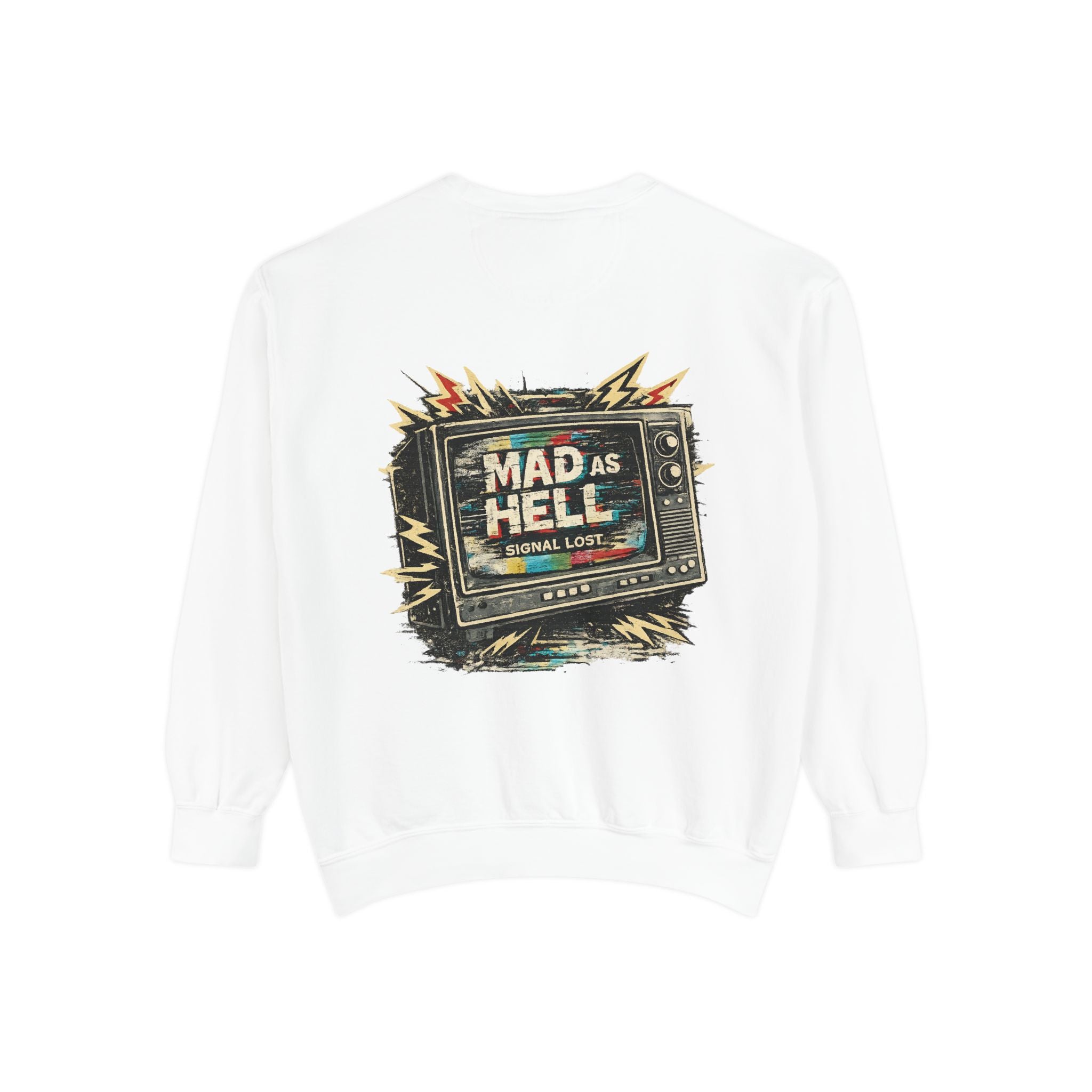 Mad As Hell TV Network Sweatshirt — Vintage Protest Graphic Crewneck - Creations by Chris and Carlos