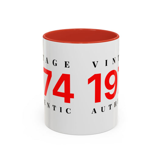 1974 Vintage Coffee Mug — Retro Year Birthday Gift (Personalize) - Creations by Chris and Carlos