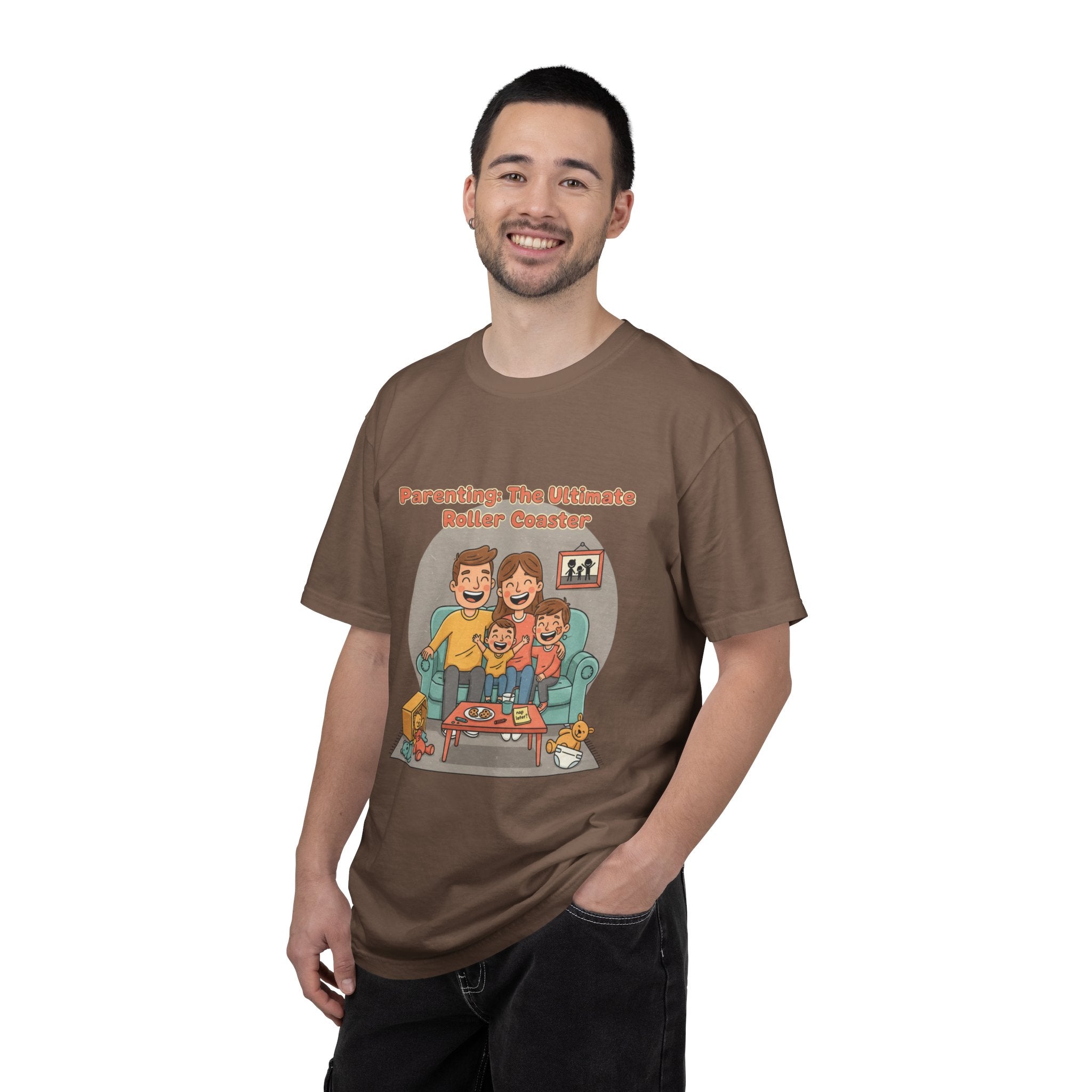 T-Shirt — "Parenting: The Ultimate Roller Coaster" Funny Retro Graphic Tee - Creations by Chris and Carlos
