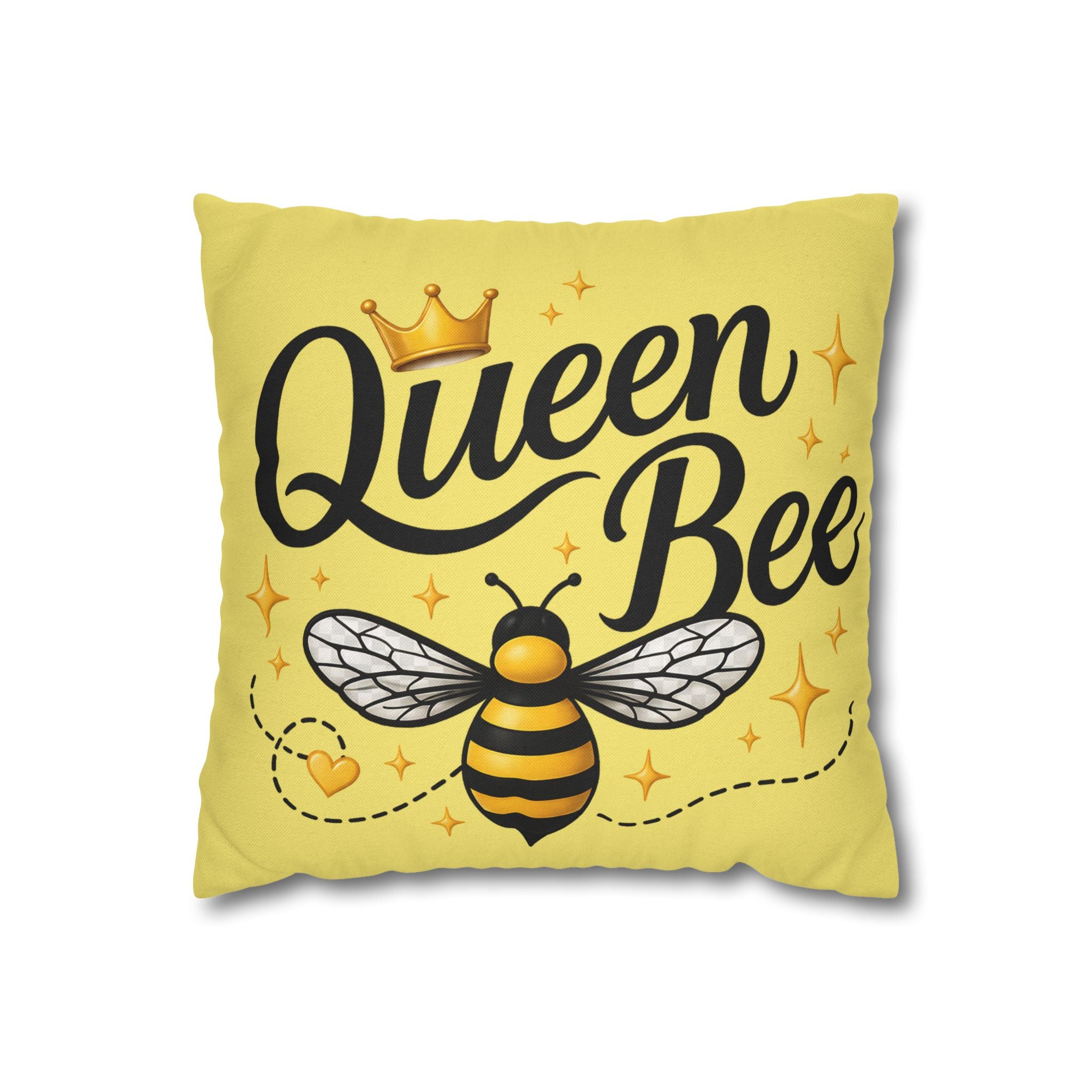 Honey Bee Decorative Pillowcase – Yellow Floral Bee Accent Cushion Cover - Creations by Chris and Carlos