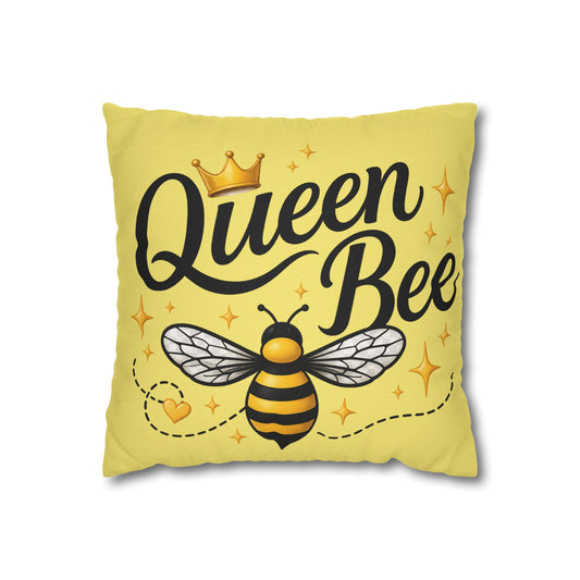 Honey Bee Decorative Pillowcase – Yellow Floral Bee Accent Cushion Cover - Creations by Chris and Carlos