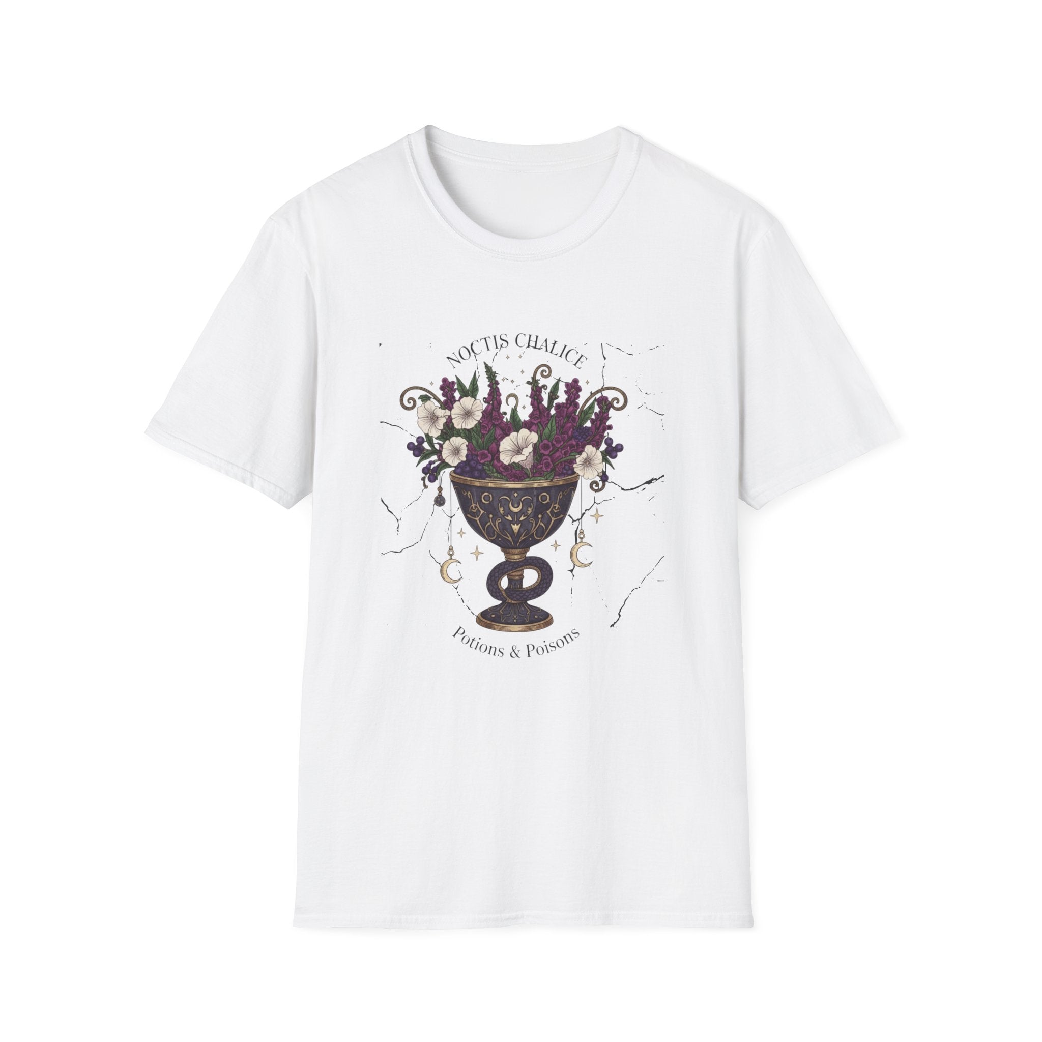 Occult Floral Chalice T-Shirt — 'Make Tea, Change Fate' Mystic Gothic Tee - Creations by Chris and Carlos