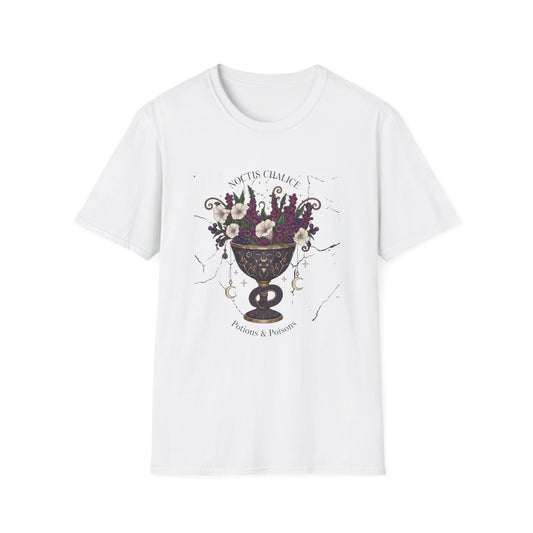 Occult Floral Chalice T-Shirt — 'Make Tea, Change Fate' Mystic Gothic Tee - Creations by Chris and Carlos
