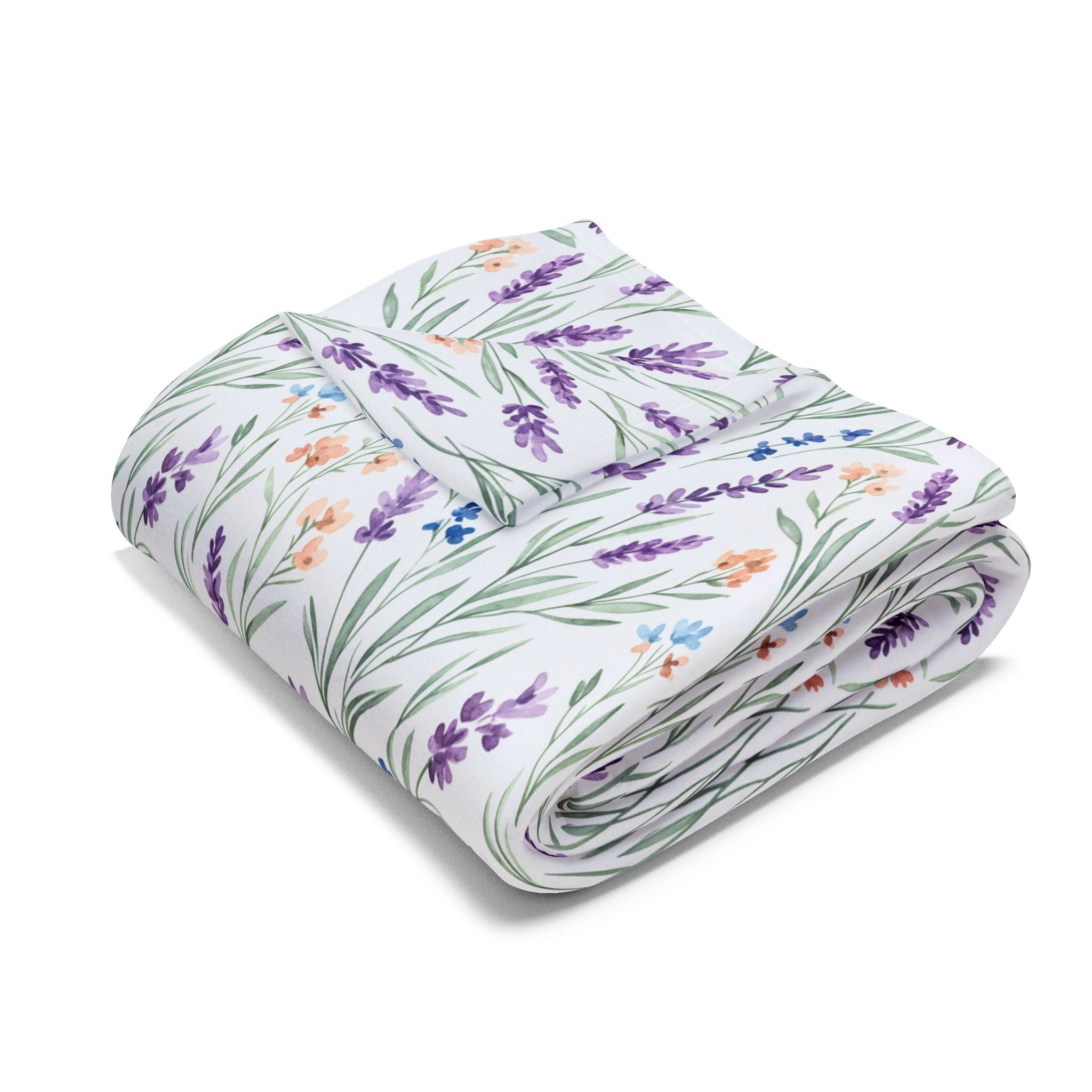 The Artisanal Flora Gallery Floral Lavender Fleece Blanket - Creations by Chris and Carlos