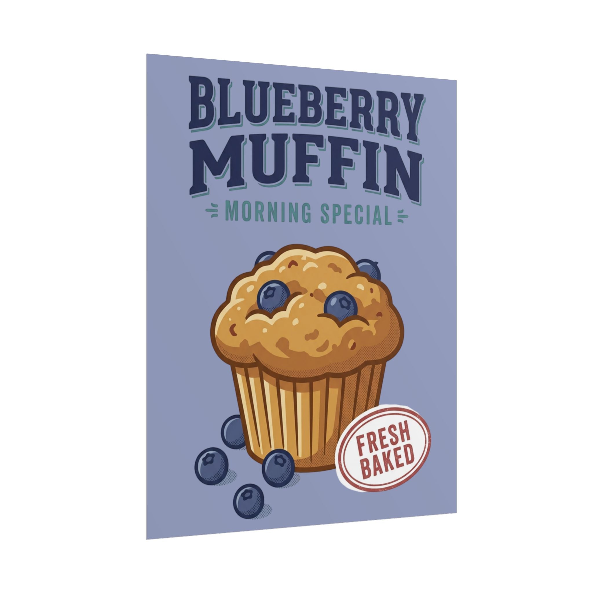 Blueberry Muffin Poster - 'Morning Special' Fresh Baked Kitchen Wall Art - Creations by Chris and Carlos