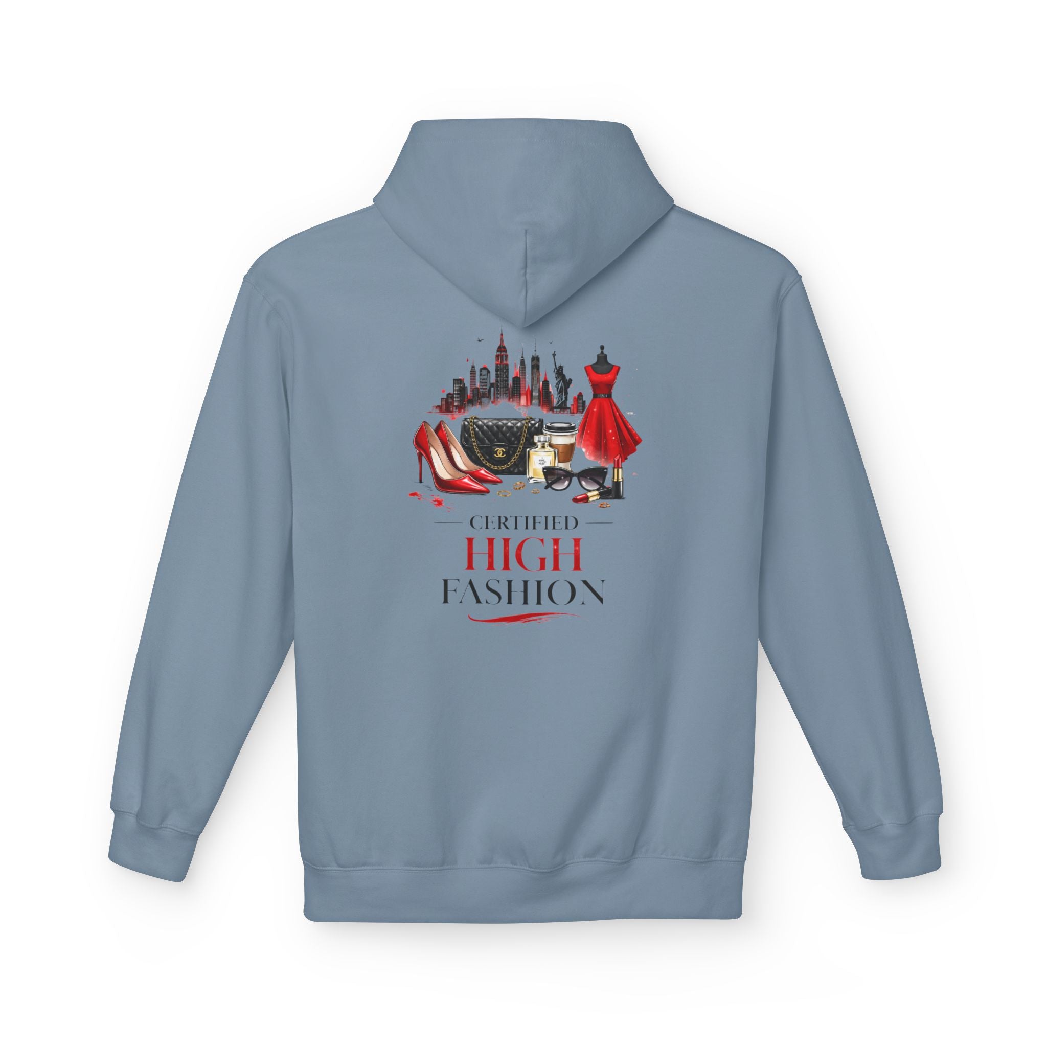 High Fashion Hoodie — "Certified High Fashion" Graphic Pullover - Creations by Chris and Carlos