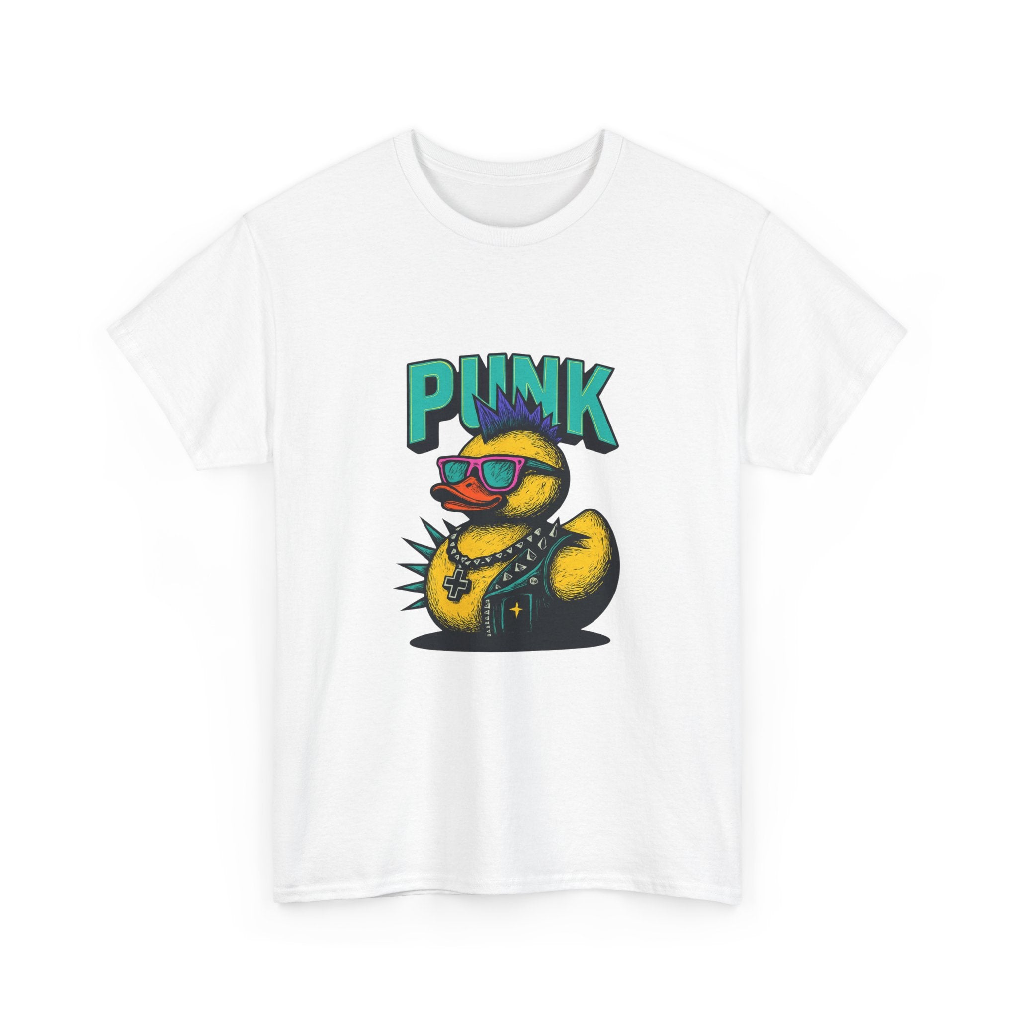 Punk Rubber Duck T-Shirt — Retro Sunglasses Duck Graphic Tee - Creations by Chris and Carlos