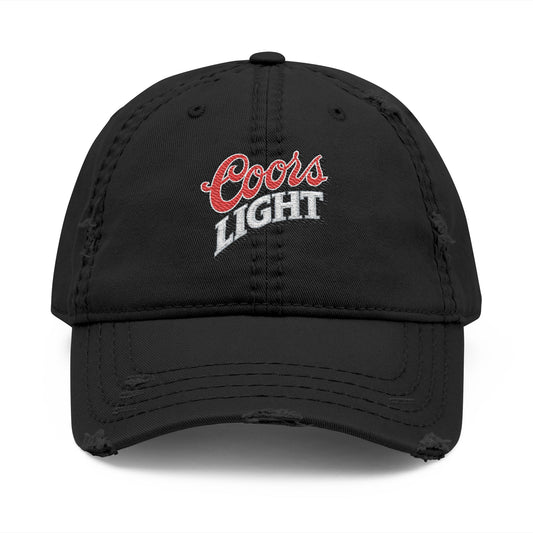 Coors Light Embroidered Distressed Dad Hat - Creations by Chris and Carlos