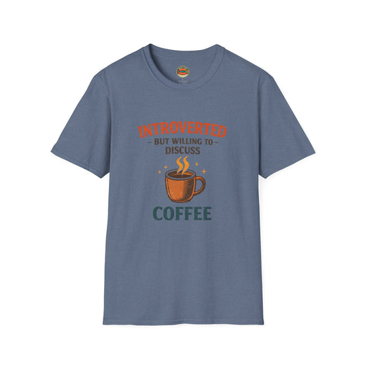 Introverted But Willing to Discuss Coffee T-Shirt - Creations by Chris and Carlos