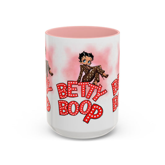 Betty Boop Pink Accent Coffee Mug — Retro Vintage Cartoon Tea Cup (11/15 oz) - Creations by Chris and Carlos