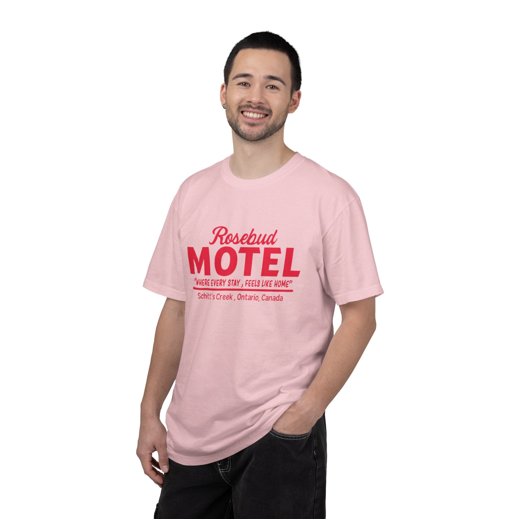 Rosebud Motel T-Shirt — Vintage 'Where Every Stay Feels Like Home' Graphic Tee - Creations by Chris and Carlos