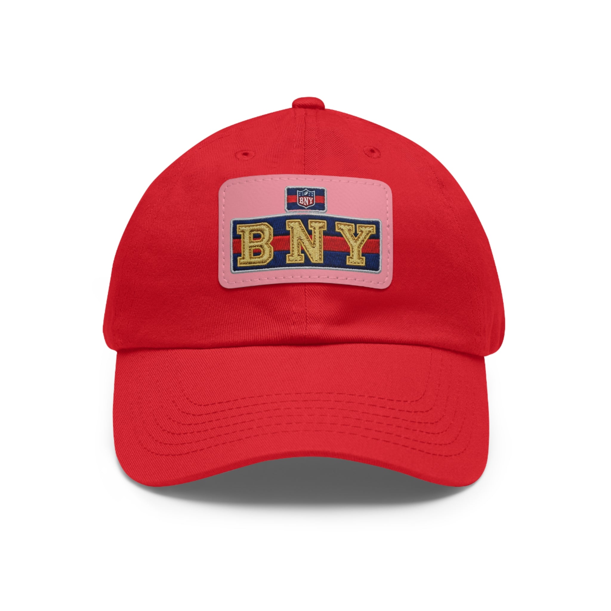 BNY Leather Patch Dad Hat – Vintage Varsity Baseball Cap - Creations by Chris and Carlos