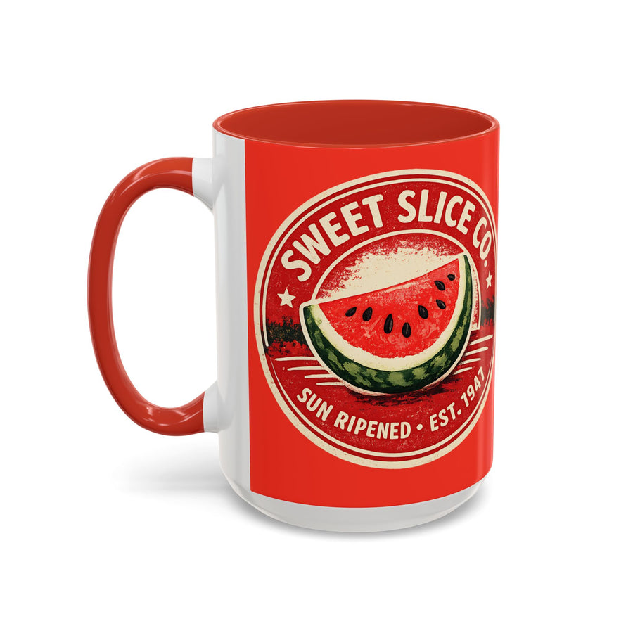 Watermelon Coffee Mug – Bright Red Fruit Accent Mug (11/15oz)