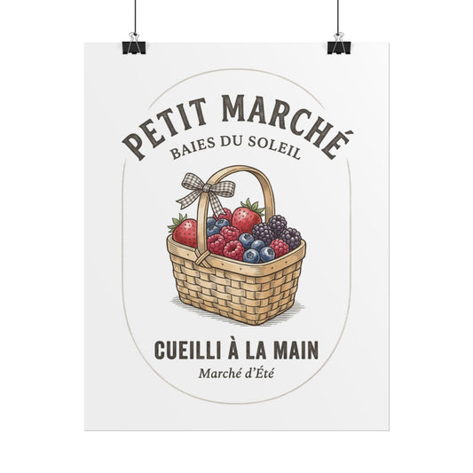 Rolled Poster — 'Petit Marché' Vintage Berry Basket Botanical Wall Art - Creations by Chris and Carlos