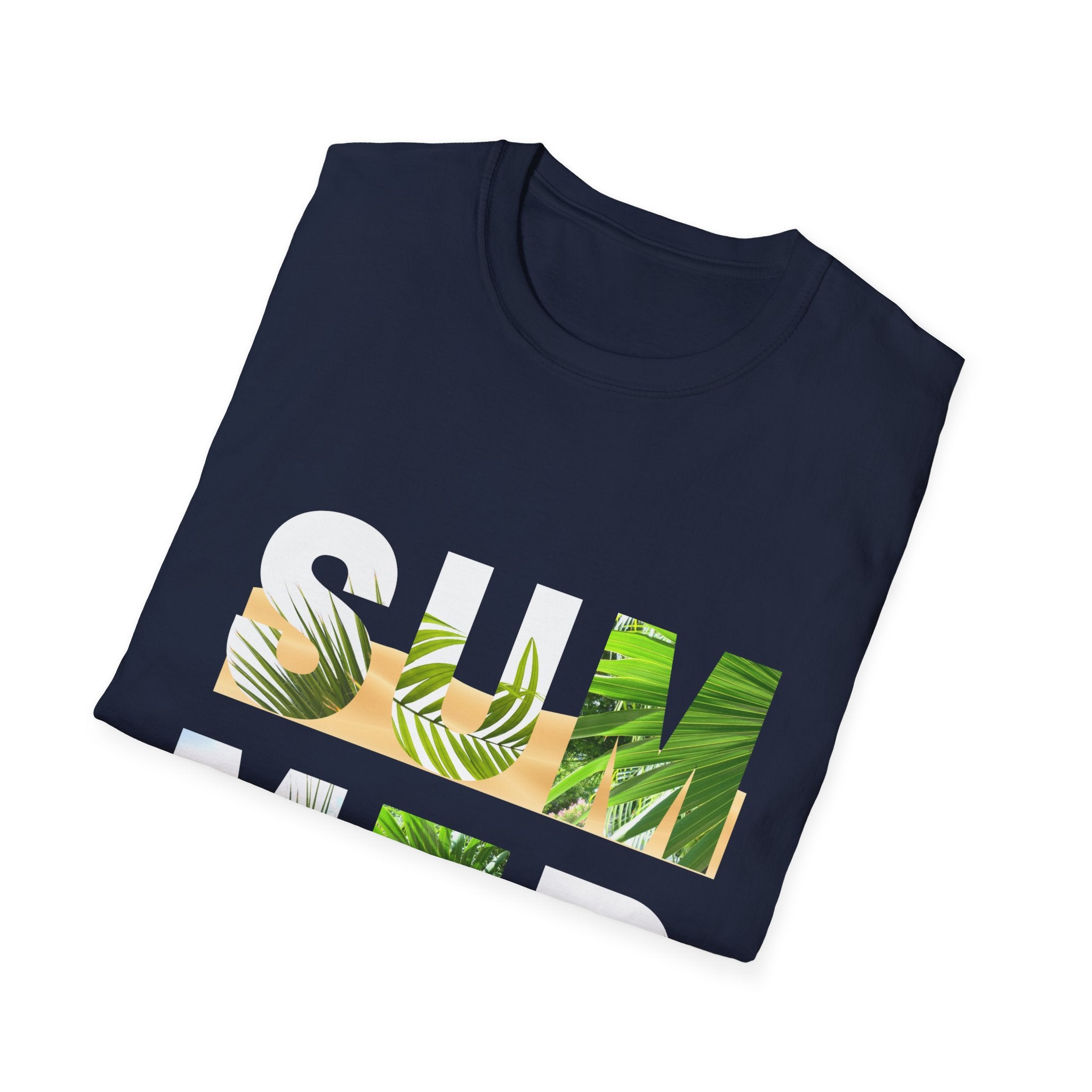 Summer Palm Graphic T-Shirt - Tropical 'SUMMER' Block Design - Creations by Chris and Carlos