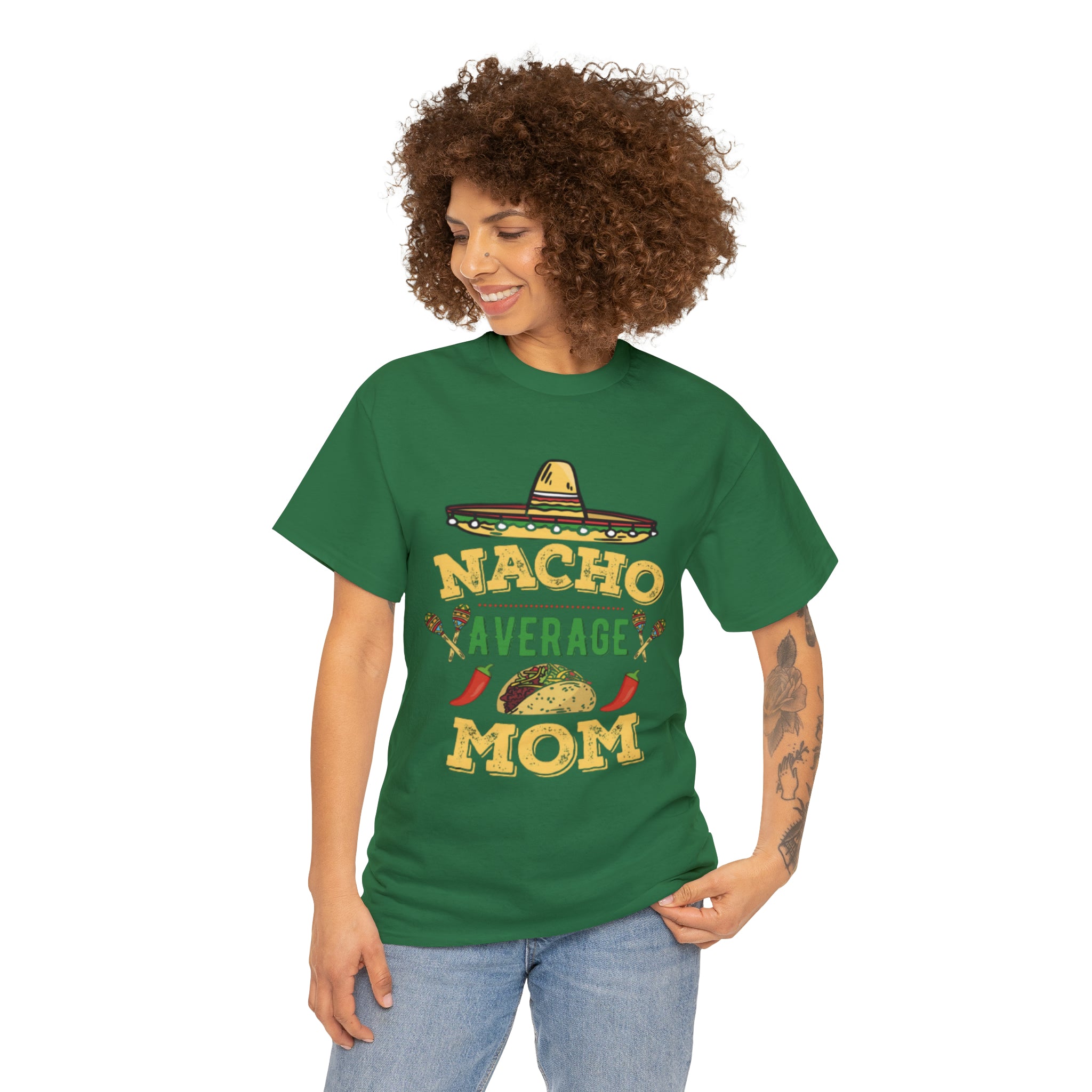 Nacho Average Mom- Unisex Heavy Cotton T-Shirt - Creations by Chris and Carlos