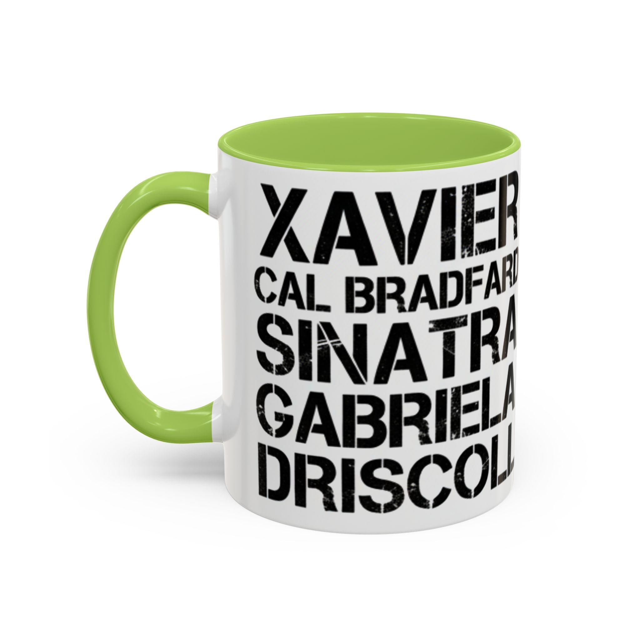Paradise TV Show Typography Names Accent Coffee Mug — Bold Black Name List Design (11/15oz) - Creations by Chris and Carlos