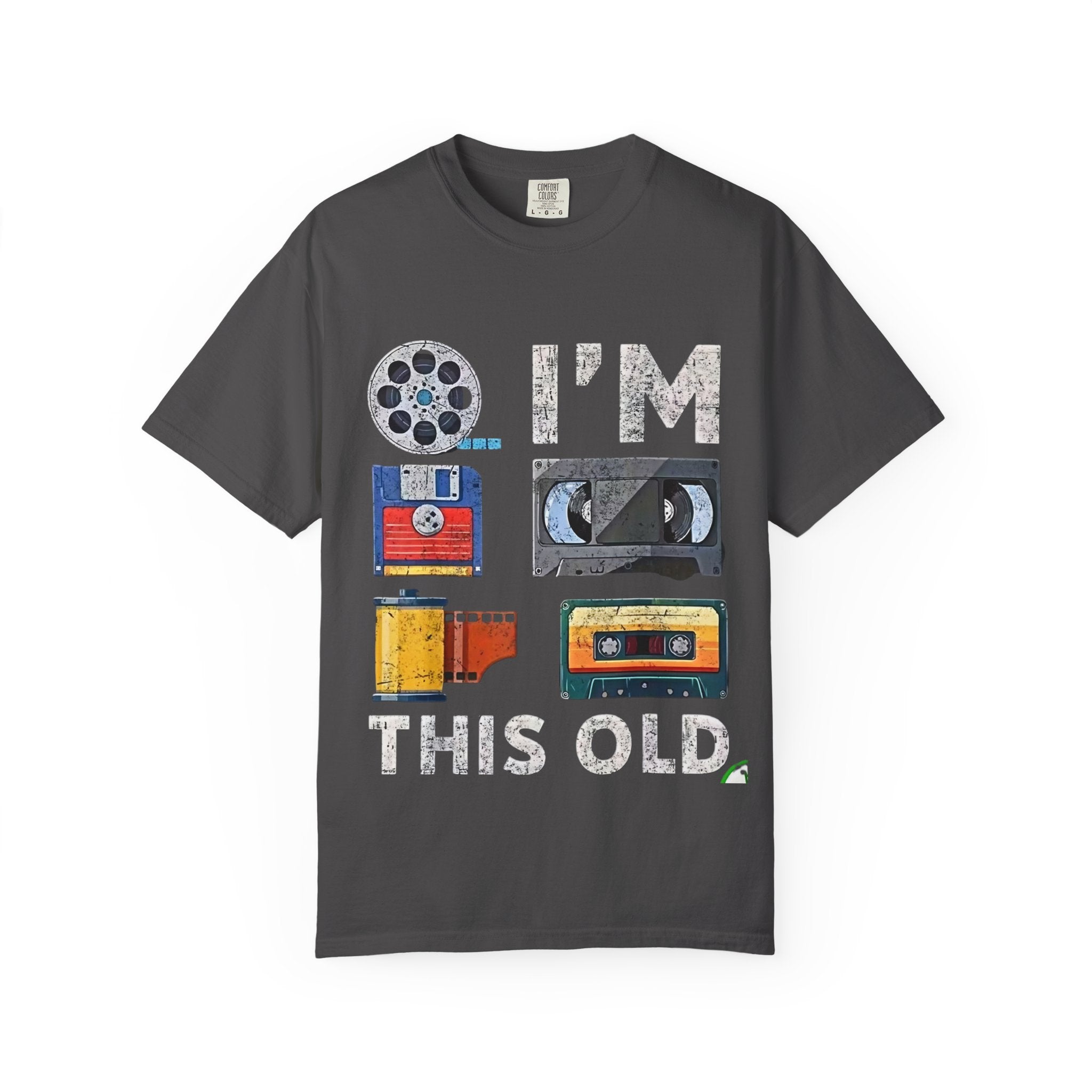 Vintage Media "I'M THIS OLD" T-Shirt — Retro Cassette & VHS Nostalgia Tee - Creations by Chris and Carlos