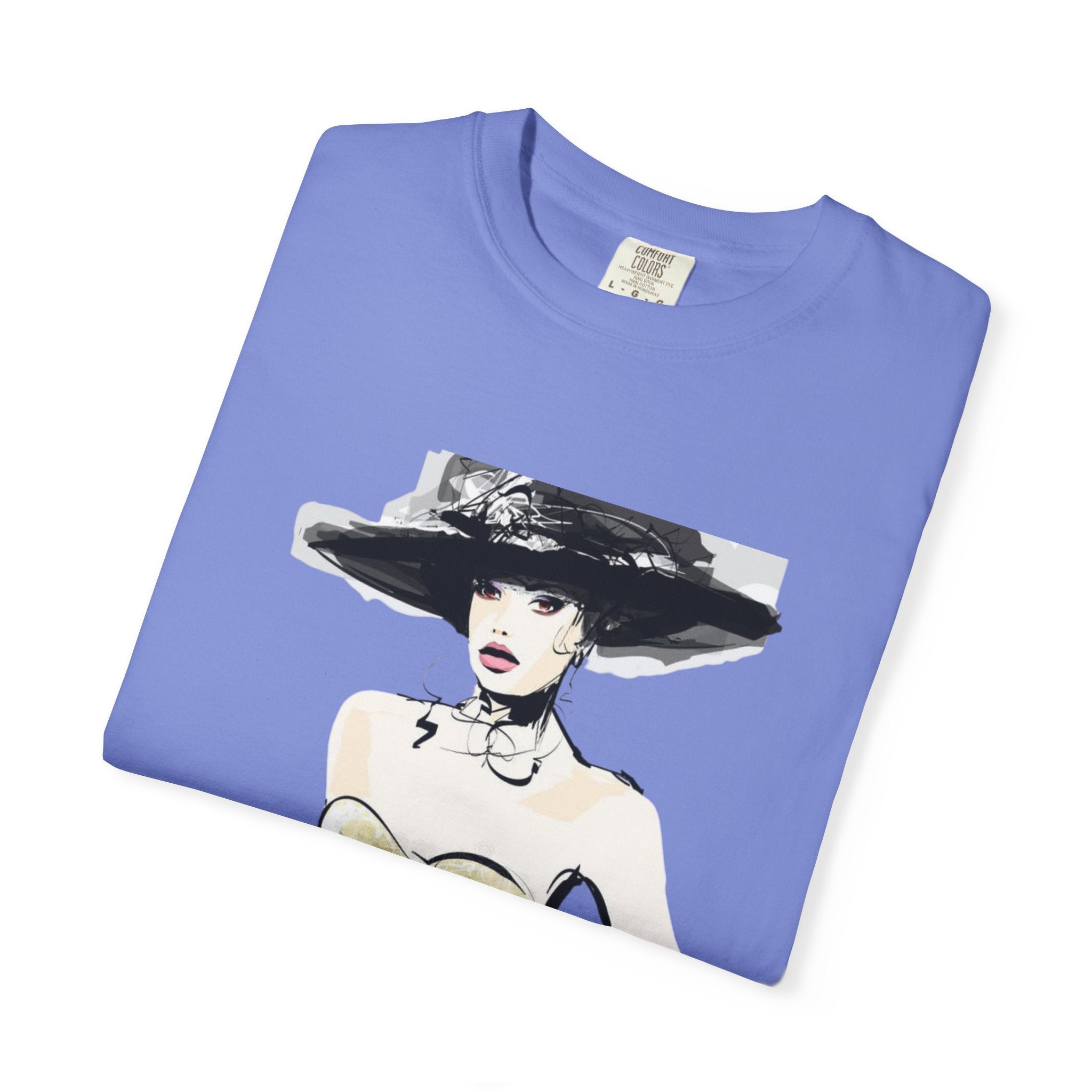 Fashion Illustration Tee — Vintage Chic Lady Graphic T-Shirt - Creations by Chris and Carlos