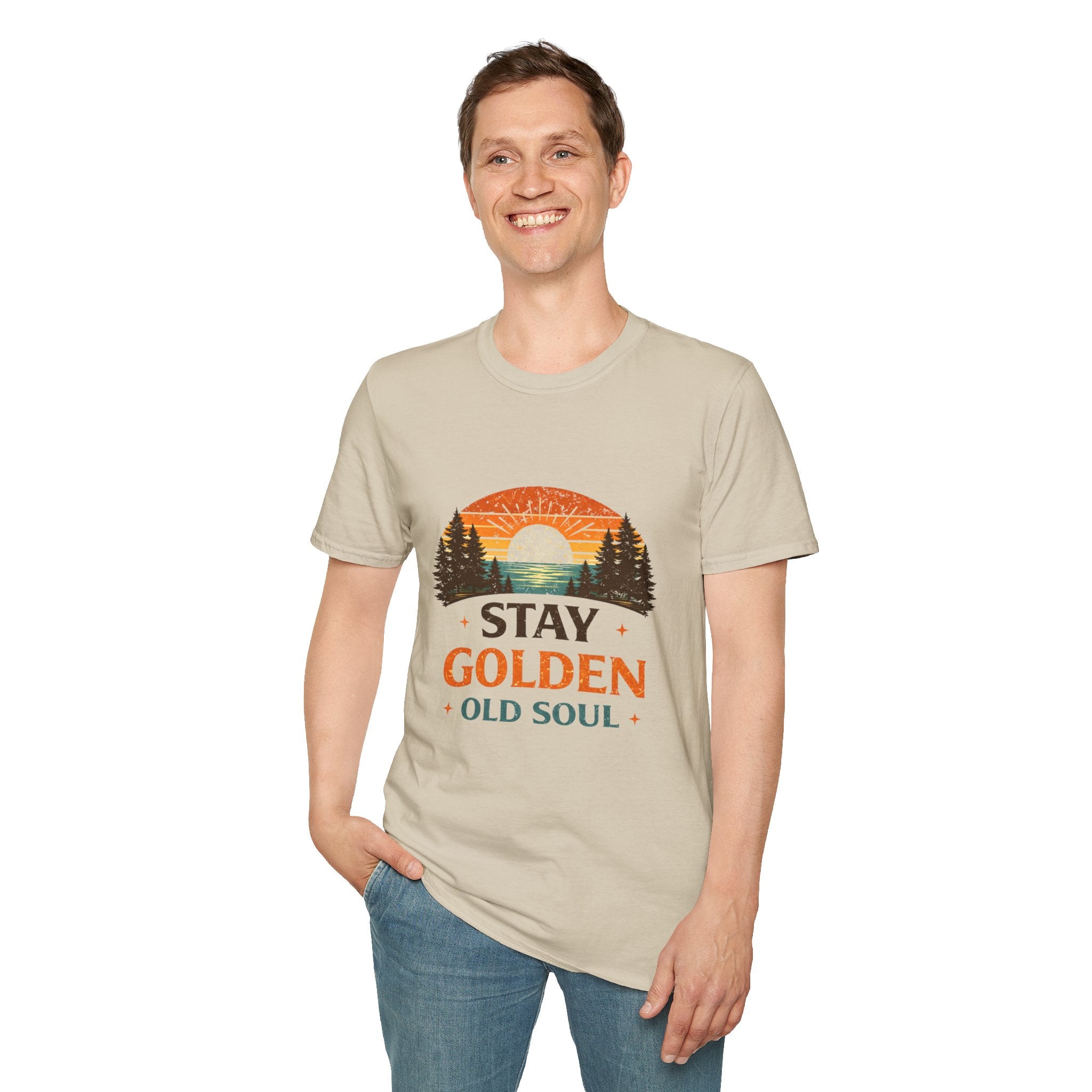Stay Golden Old Soul T-Shirt — Vintage Sunset Nature Tee - Creations by Chris and Carlos