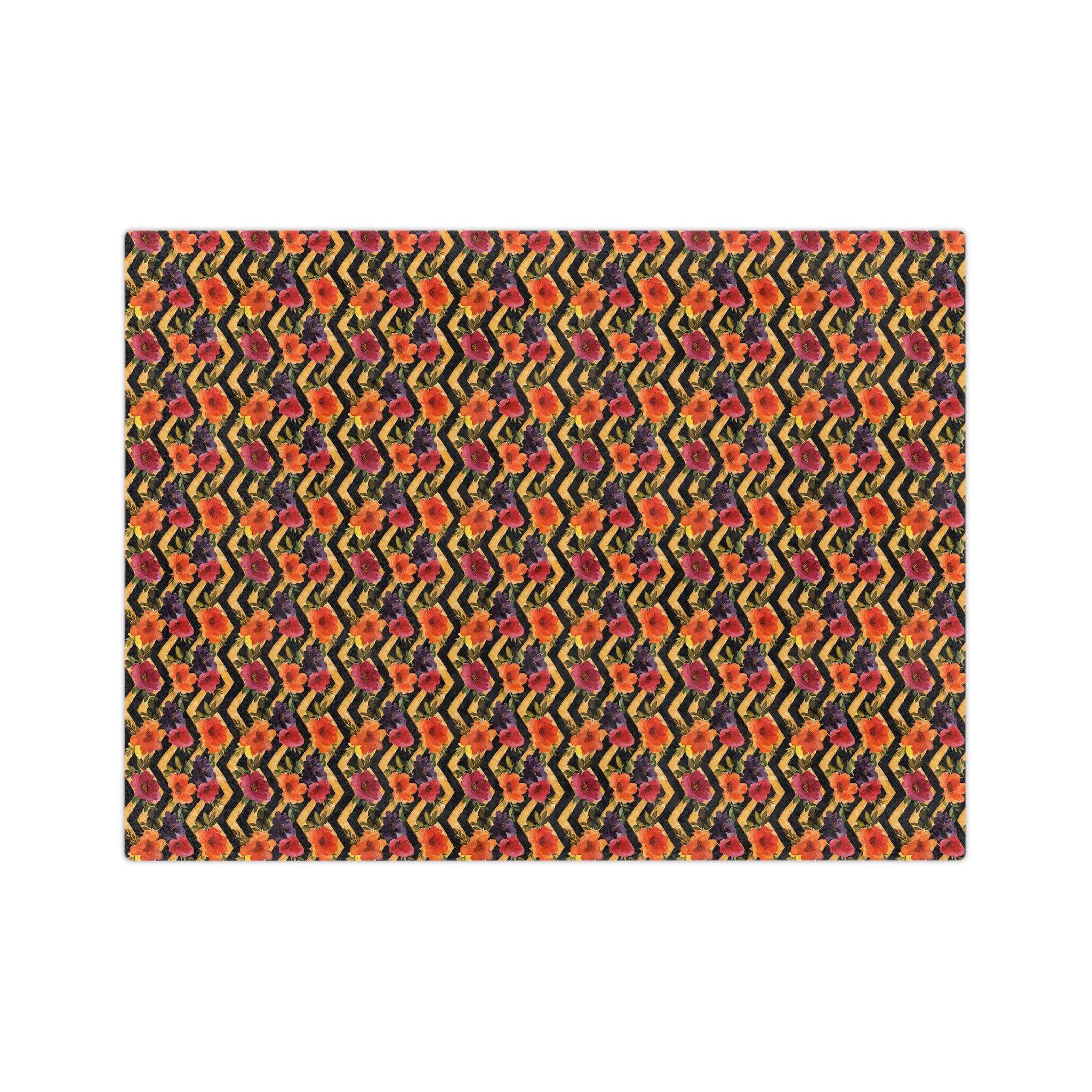 Sol y Alegría (Sun and Joy) Collection- Floral Chevron Velveteen Microfiber Blanket - Creations by Chris and Carlos