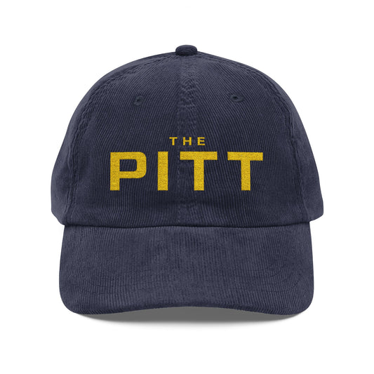 Vintage Corduroy Cap — Embroidered "THE PITT" Retro Baseball Hat - Creations by Chris and Carlos