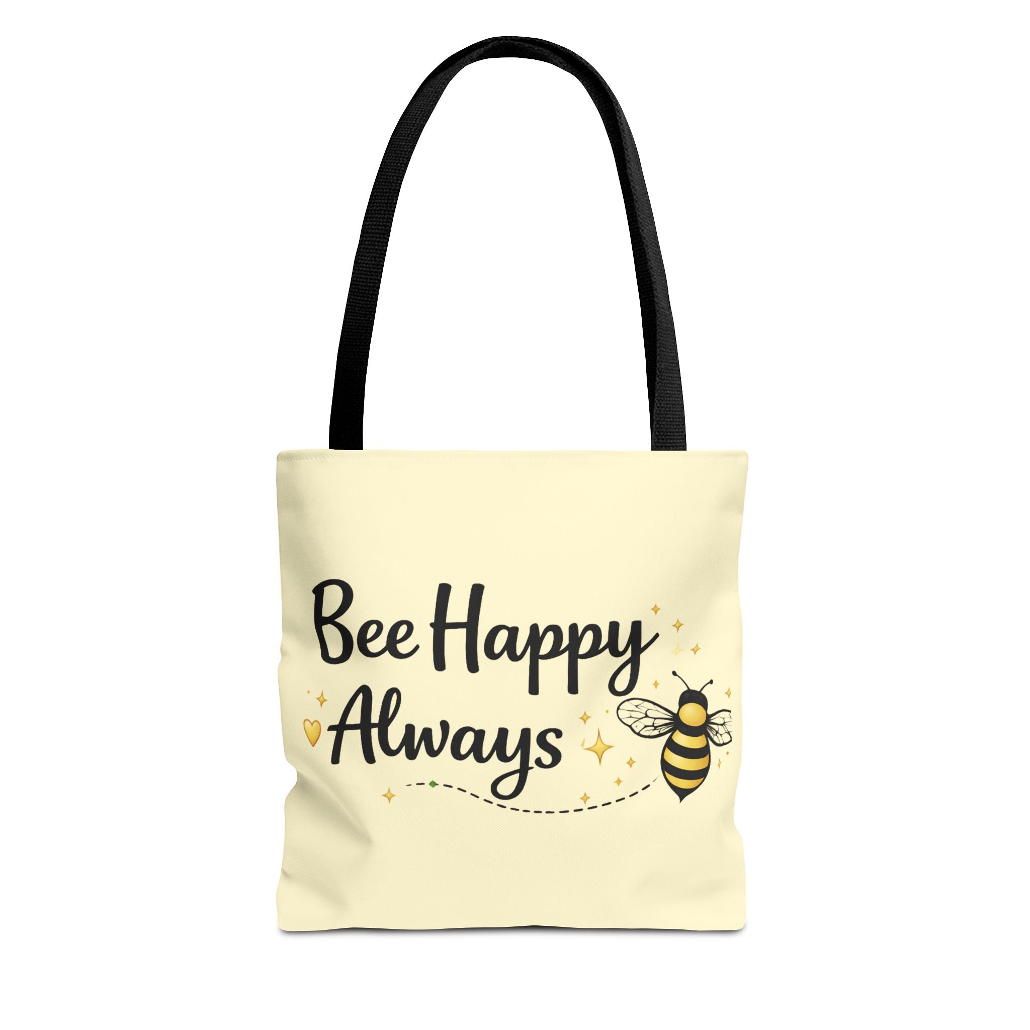 Bee Happy Always Tote Bag — Cute Inspirational Bee Canvas Shopper - Creations by Chris and Carlos
