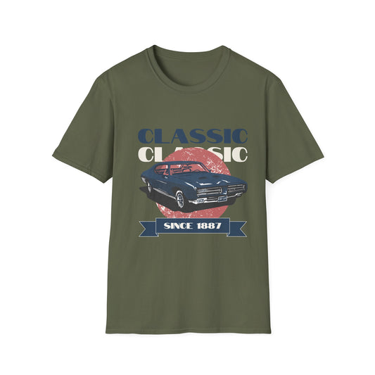 Classic Car Graphic T-Shirt — “Classic Since 1887” Vintage Auto Tee - Creations by Chris and Carlos