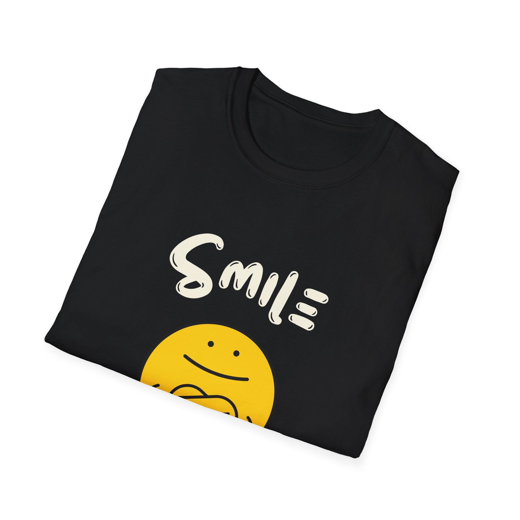 Smile Angry Emoji T-Shirt — Funny Yellow Emoticon Graphic Tee - Creations by Chris and Carlos