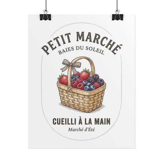 Rolled Poster — 'Petit Marché' Vintage Berry Basket Botanical Wall Art - Creations by Chris and Carlos