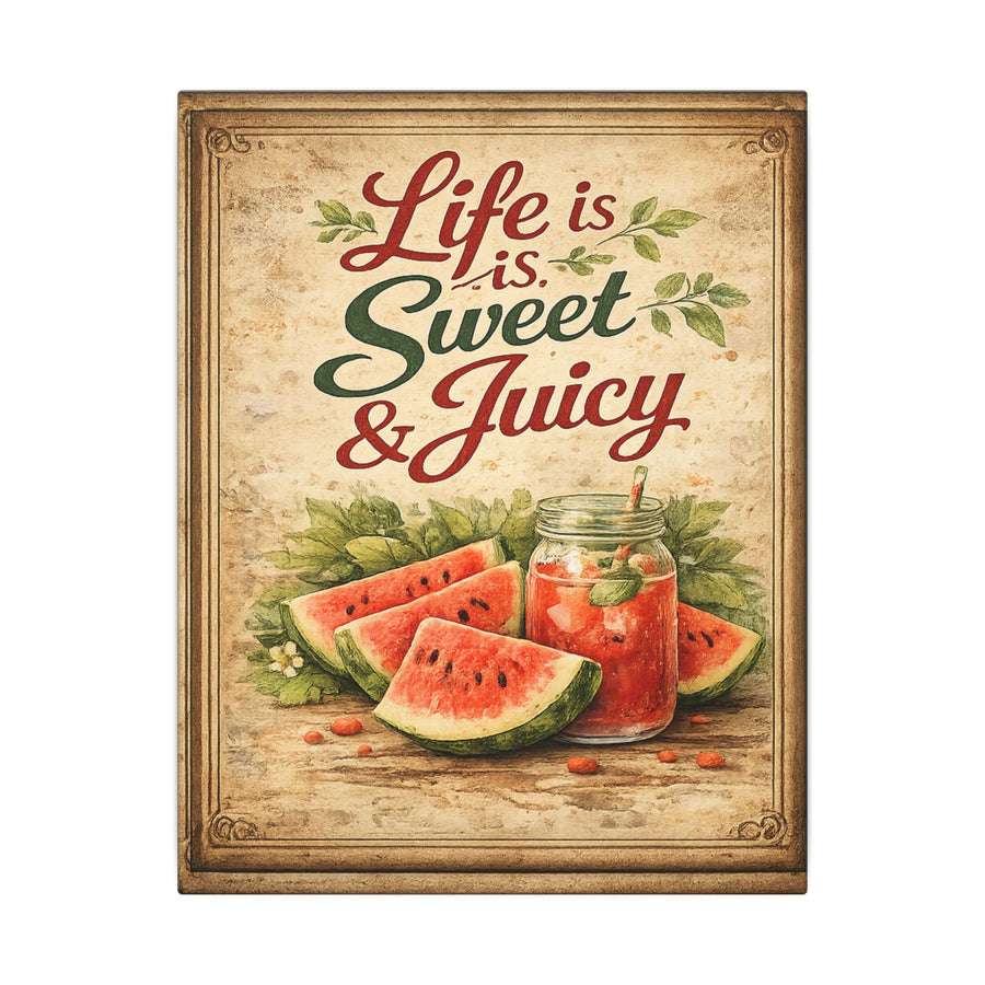 Canvas Wall Art - "Life is Sweet & Juicy" Watermelon Kitchen Print