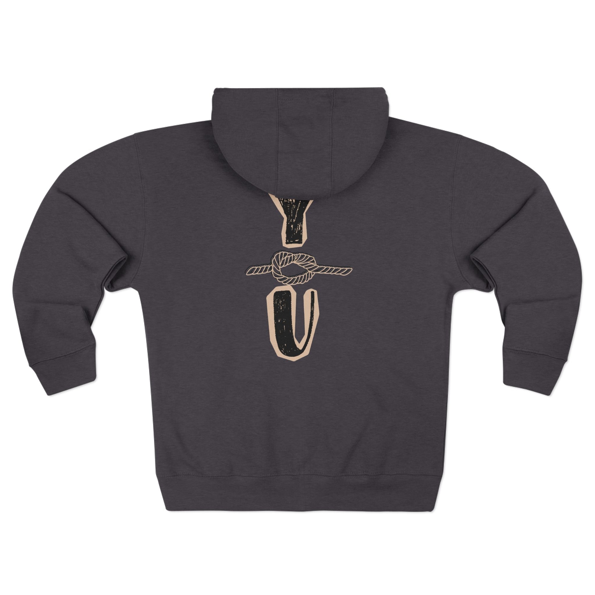 Y KNOT U Rope Knot Anchor Zip Hoodie — Nautical Graphic Unisex Zip-Up - Creations by Chris and Carlos