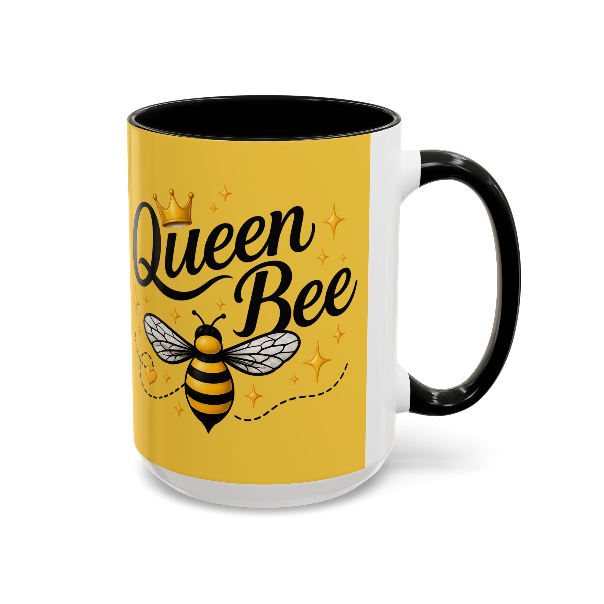 Queen Bee Coffee Mug — Floral Bee Accent Mug (11/15oz) - Creations by Chris and Carlos