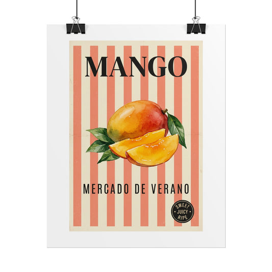 Mango Mercado de Verano Rolled Poster — Tropical Fruit Wall Art - Creations by Chris and Carlos