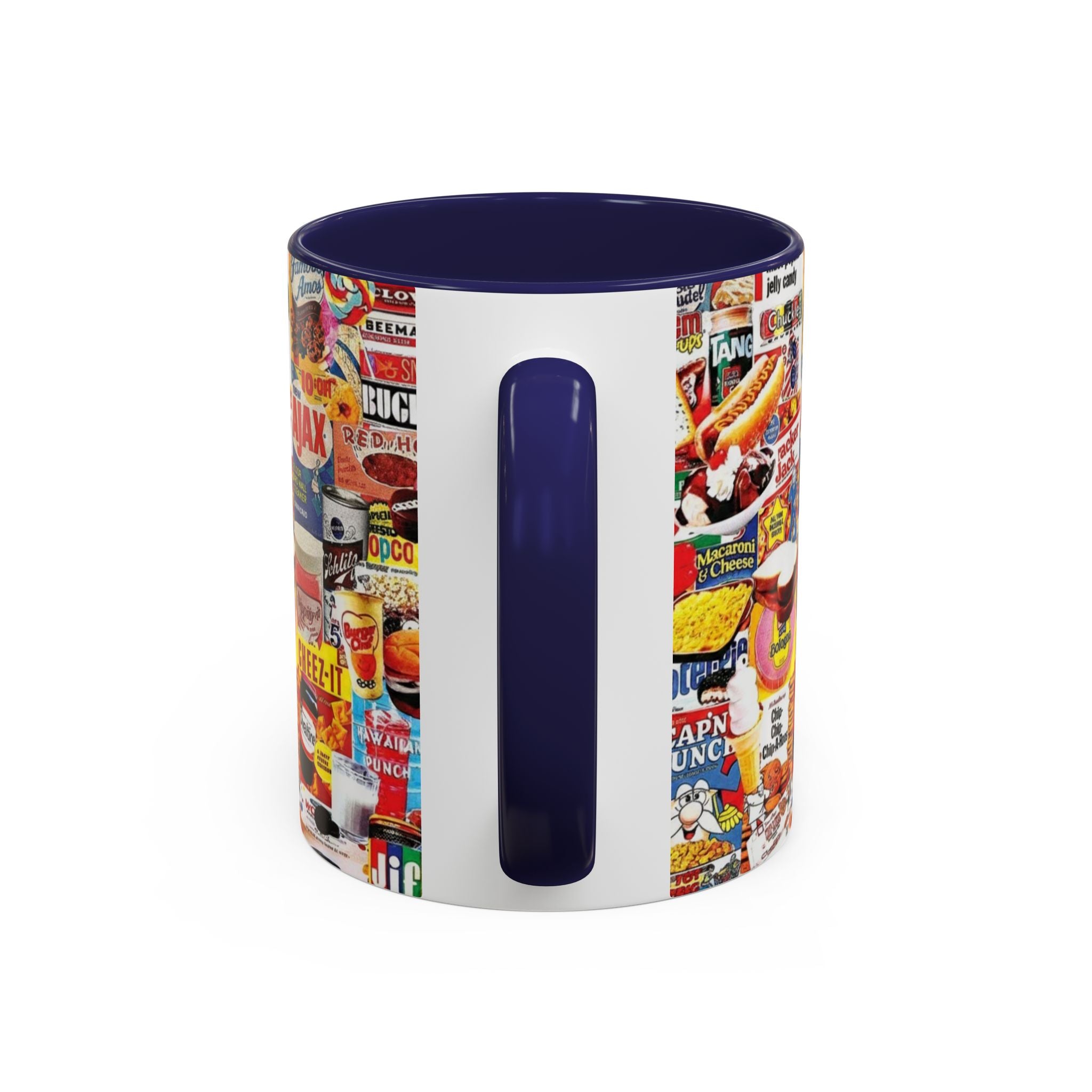 Retro Snack Collage Mug — Vintage Candy & Cereal Packaging Accent Coffee Mug - Creations by Chris and Carlos