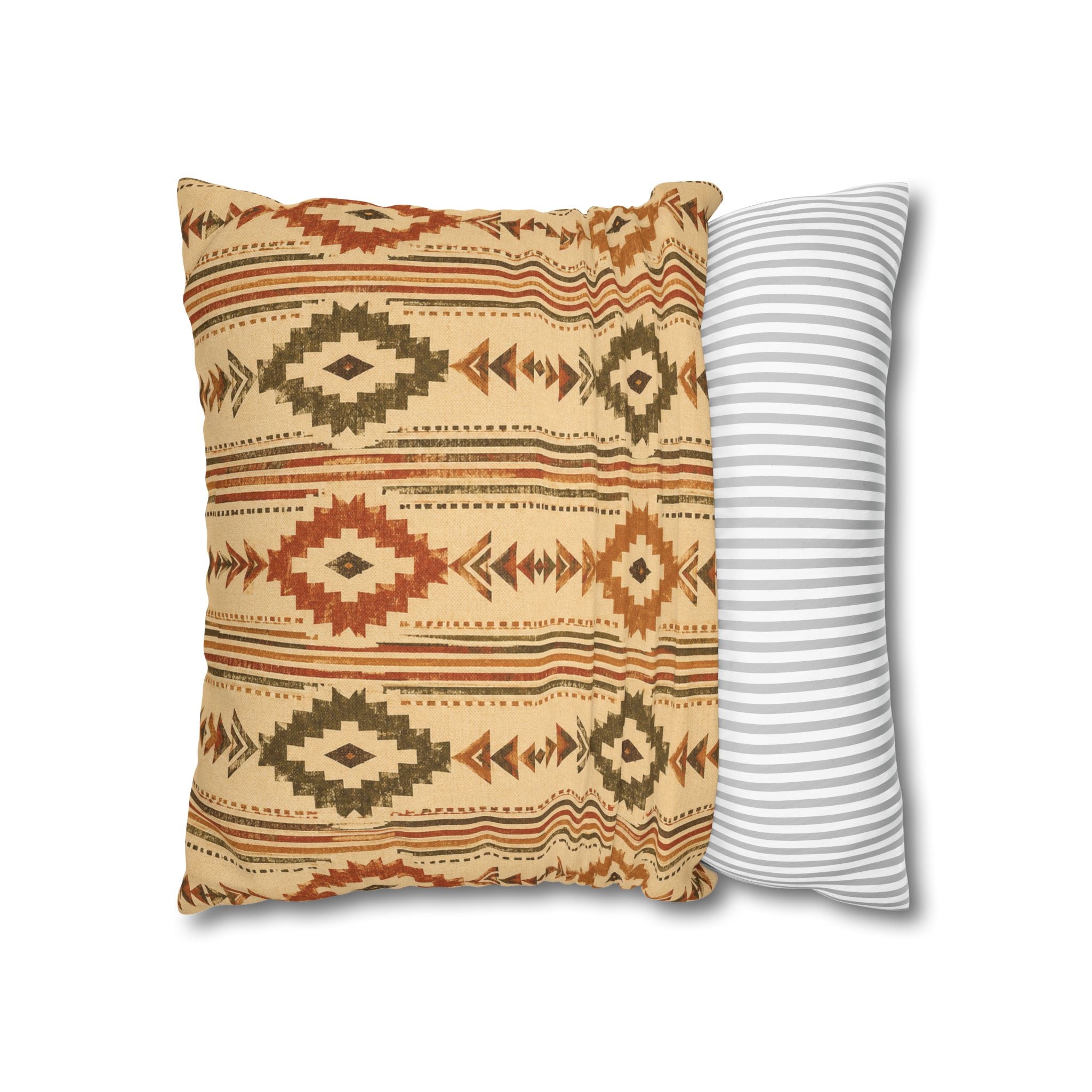 Southwestern Geometric Throw Pillowcase — Aztec Diamond Pattern - Creations by Chris and Carlos