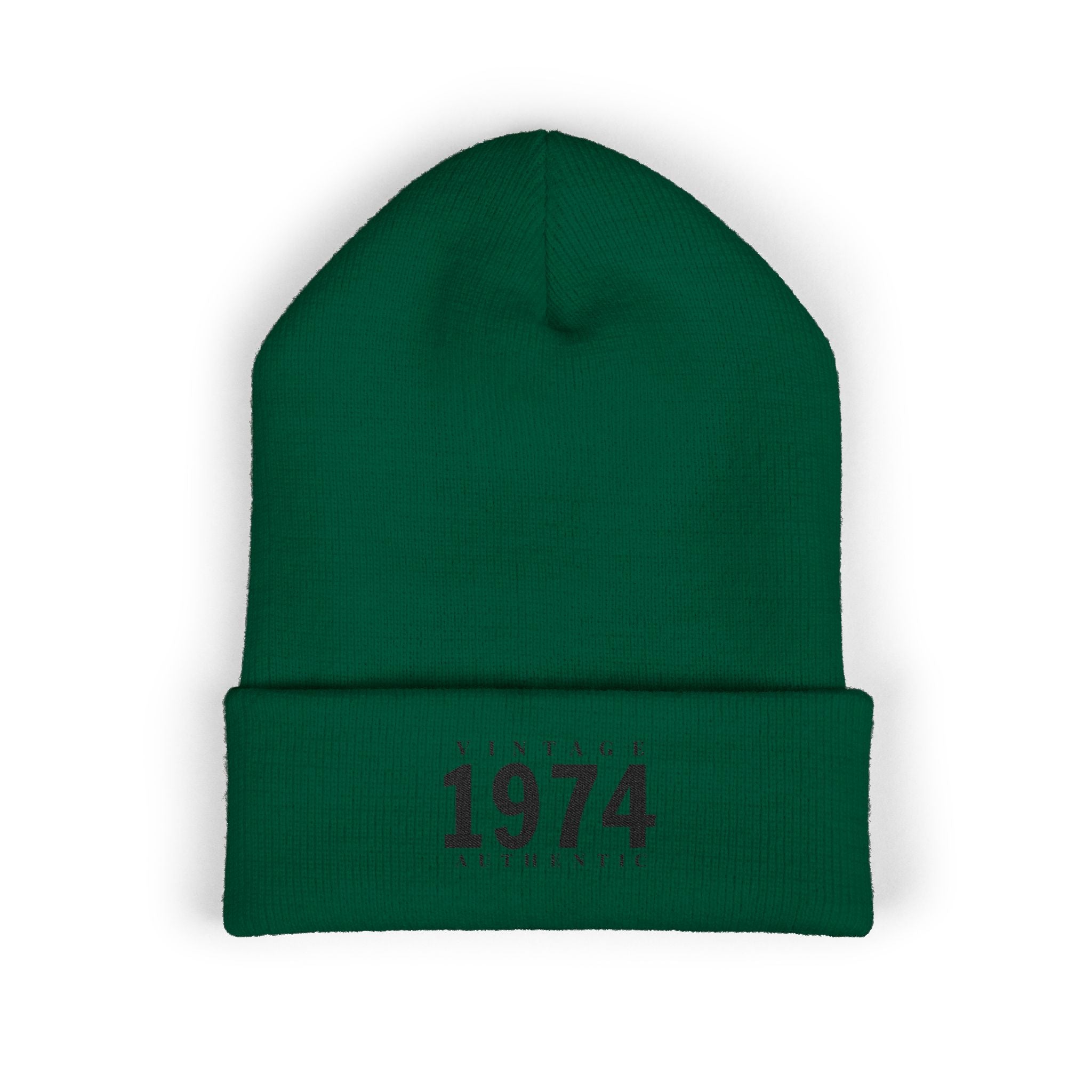 Vintage 1974 Embroidered Cuffed Beanie- Personalize - Creations by Chris and Carlos