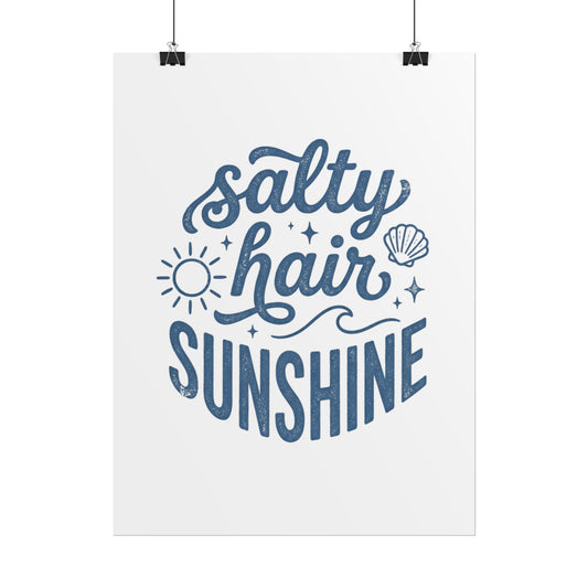Salty Hair Sunshine Poster — Coastal Beach Wall Art Print - Creations by Chris and Carlos