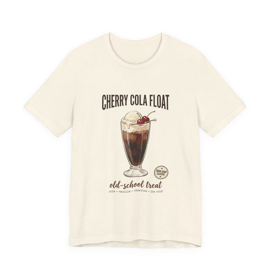 Cherry Cola Float Tee | Retro Soda, Summer Fruit Drink Illustration - Creations by Chris and Carlos