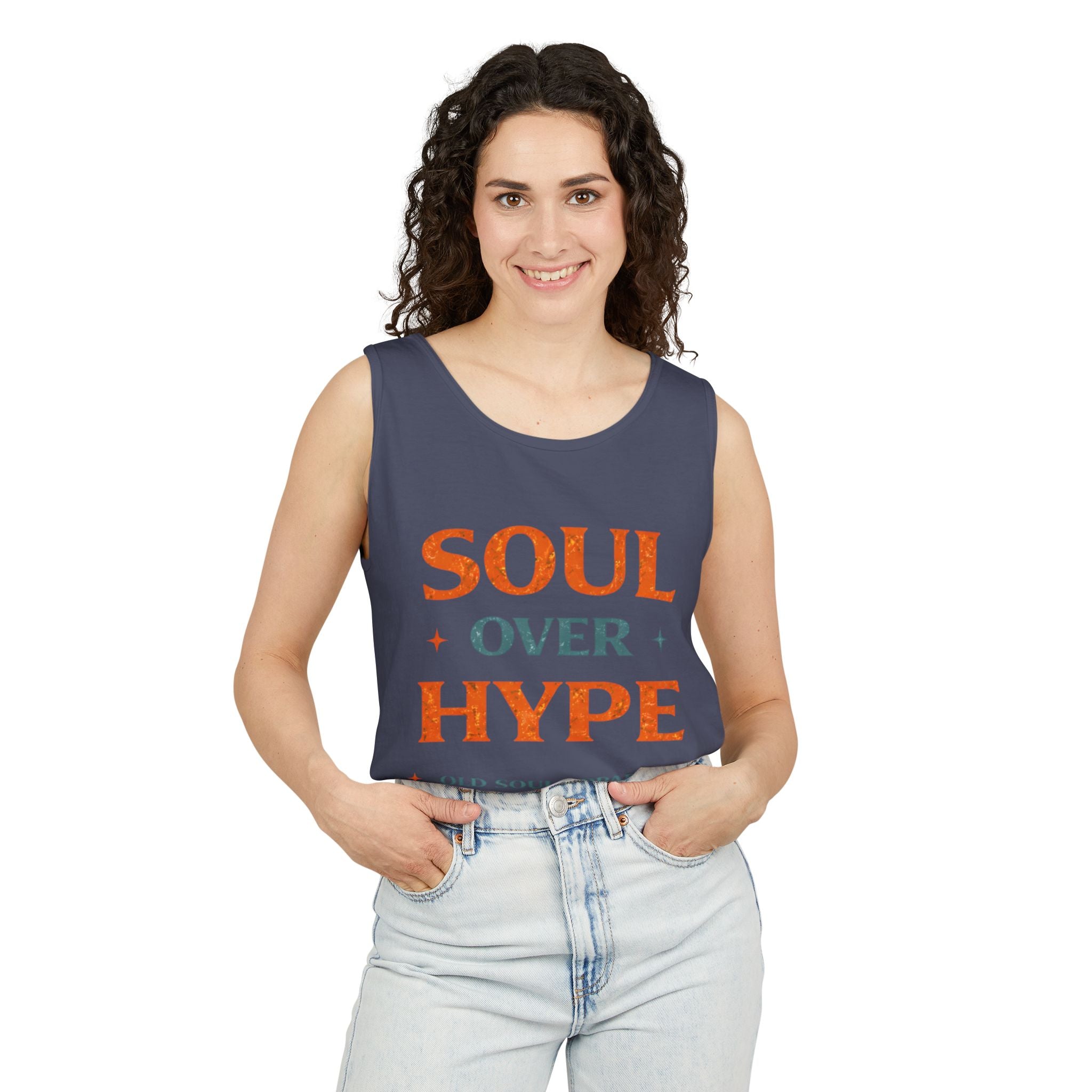 Soul Over Hype Tank Top — Vintage-Inspired "Soul Over Hype" Graphic Tank - Creations by Chris and Carlos
