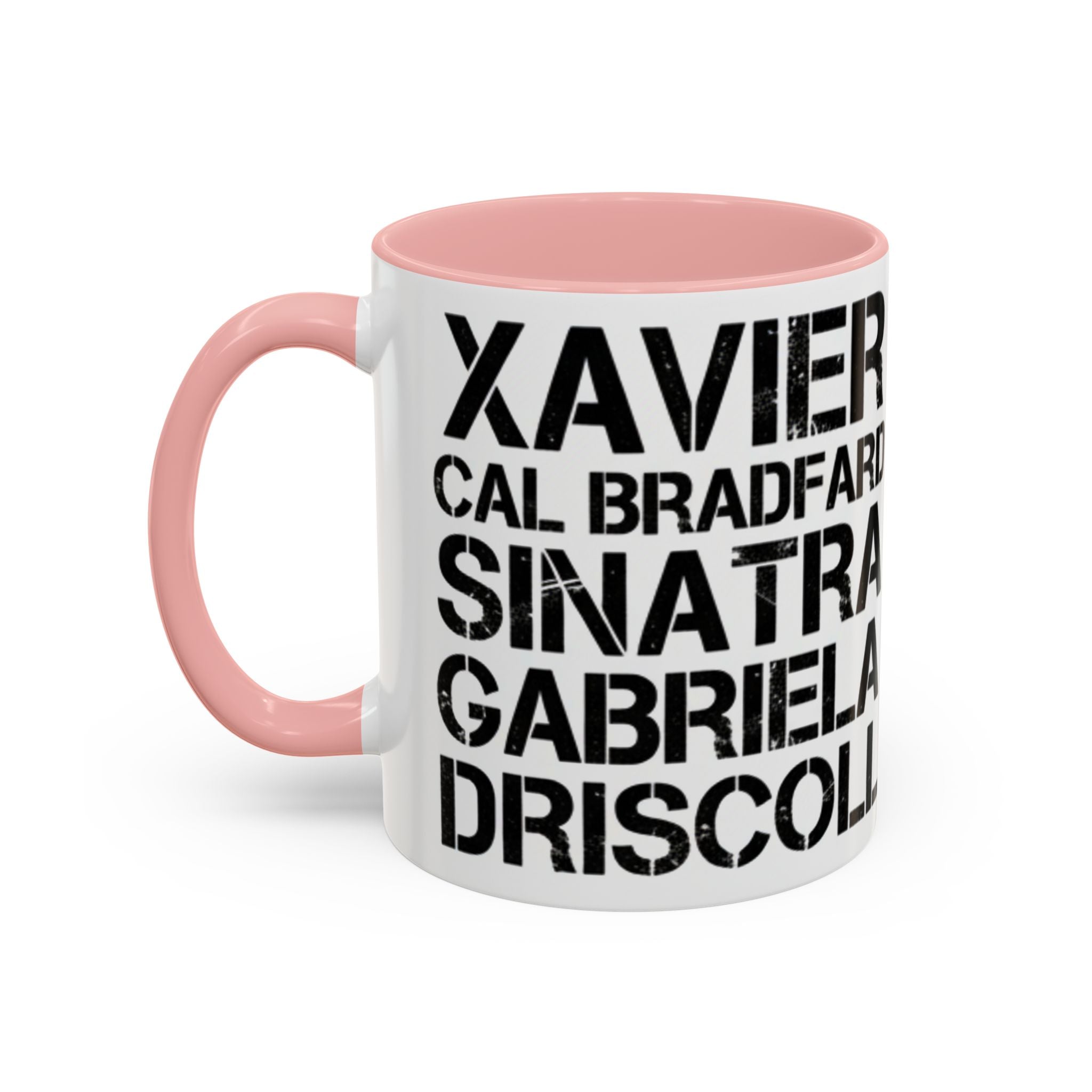 Paradise TV Show Typography Names Accent Coffee Mug — Bold Black Name List Design (11/15oz) - Creations by Chris and Carlos