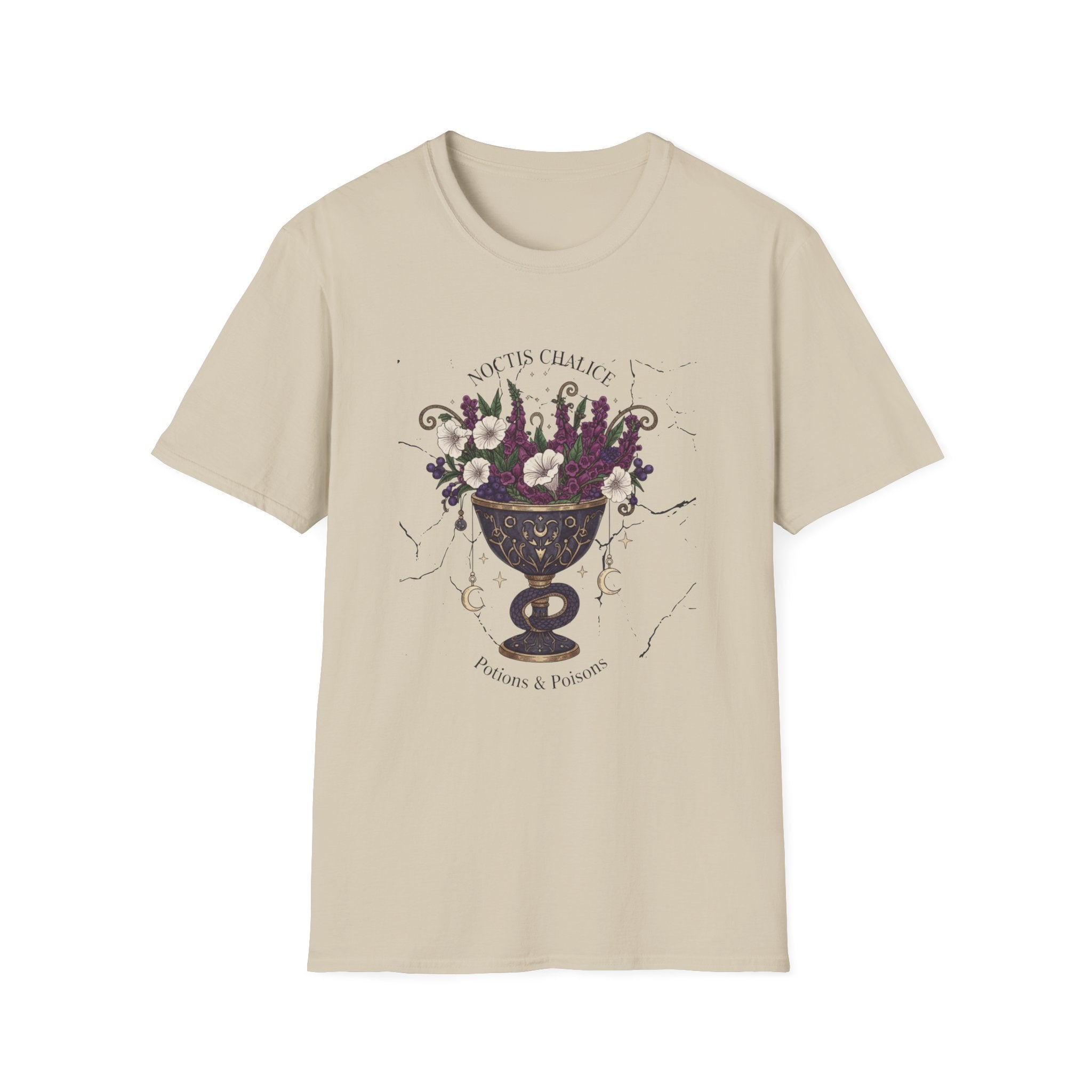 Occult Floral Chalice T-Shirt — 'Make Tea, Change Fate' Mystic Gothic Tee - Creations by Chris and Carlos