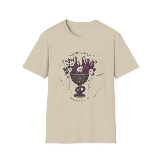 Occult Floral Chalice T-Shirt — 'Make Tea, Change Fate' Mystic Gothic Tee - Creations by Chris and Carlos