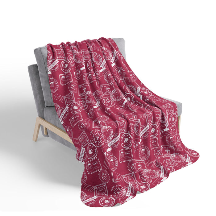 Merry Mod- Cozy Fleece Sherpa Blanket, Soft Blanket for Home Decor, Warm Gift for Winter, Perfect for Snuggling, Travel Blanket, Holiday Gift