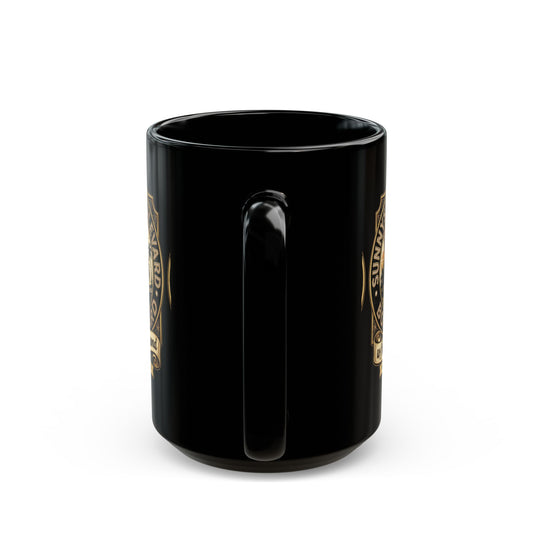 Black Mug — "Sunyset Boulevard w/ Nora Desmond" Vintage Glam Coffee Mug (11oz/15oz) - Creations by Chris and Carlos