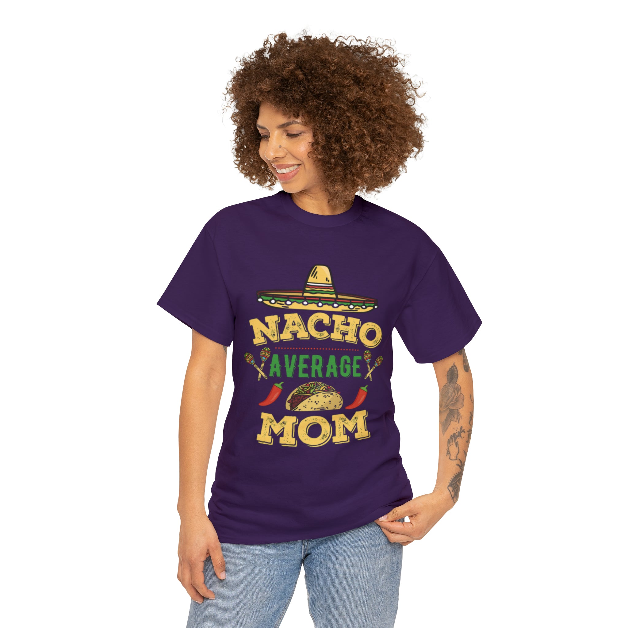Nacho Average Mom- Unisex Heavy Cotton T-Shirt - Creations by Chris and Carlos