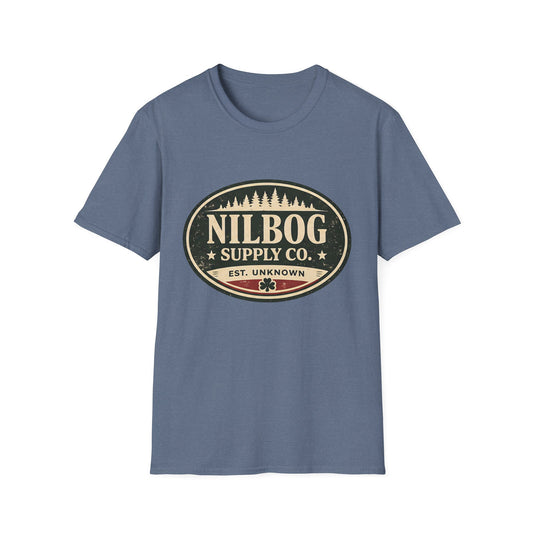 Nilbog Supply Co. T-Shirt — Vintage Horror Cabin Graphic Tee - Creations by Chris and Carlos