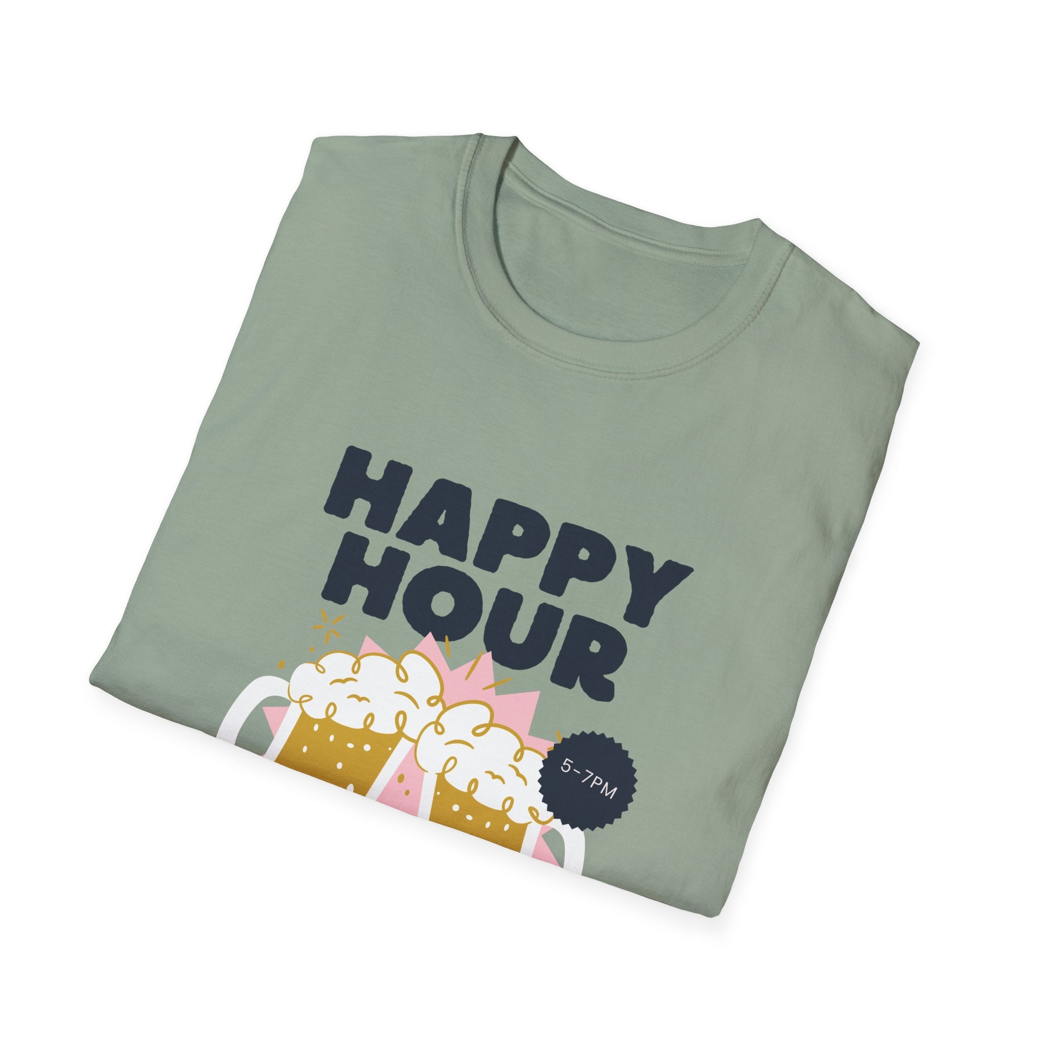 Happy Hour Beer T-Shirt — Cheers Clinking Mugs Graphic Tee - Creations by Chris and Carlos
