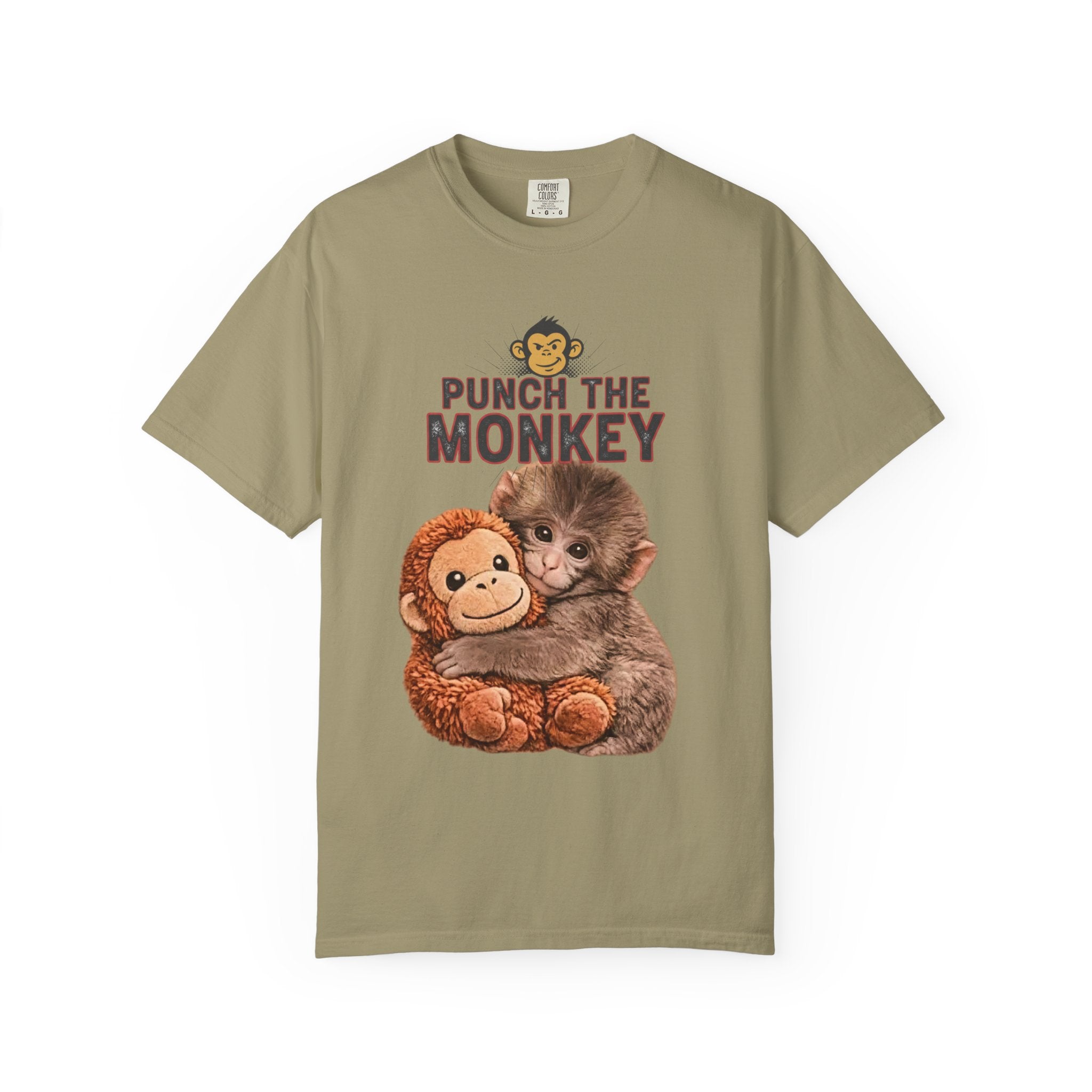 Punch the Monkey T-Shirt — Cute Baby Monkey with Plush Toy Graphic - Creations by Chris and Carlos