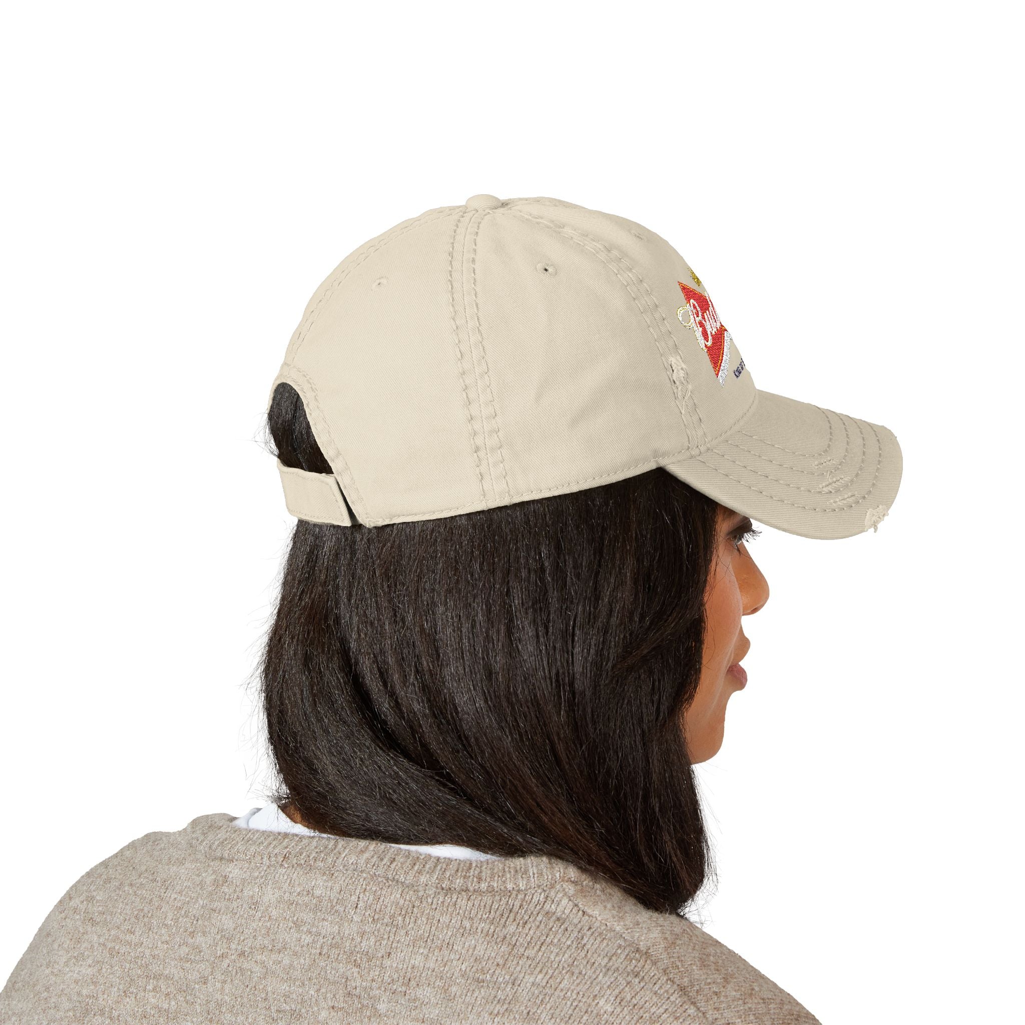 Budweiser Embroidered Distressed Dad Hat - Creations by Chris and Carlos